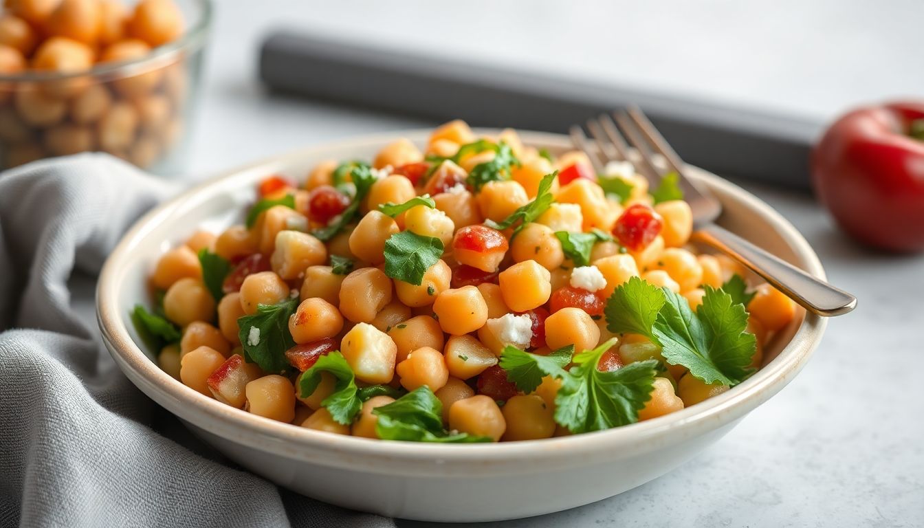Cold Chickpea Salad Office Lunchbox Prep