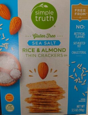 Gluten free sea salt rice & almond thin crackers