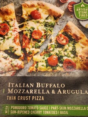 Italian buffalo mozzarella & arugula thin crust pizza