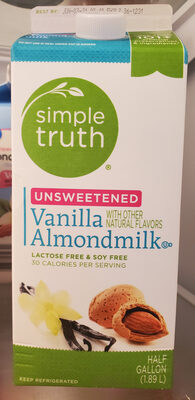 Unsweetened vanilla almondmilk, vanilla