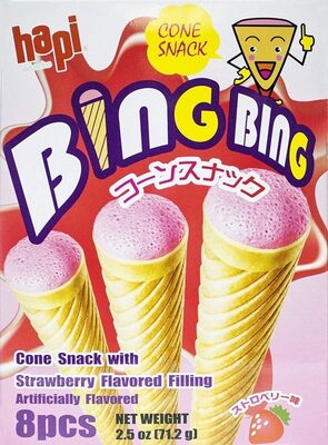 Bing Bing Cone Snack With Strawberry Filling