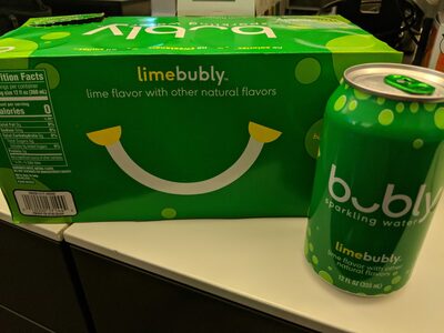 Lime sparkling water, lime