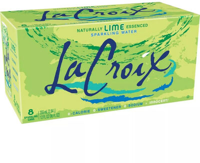 Natural lime flavored sparkling water, lime