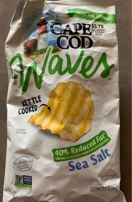 Waves Potato Chips Reduced Fat Sea Salt