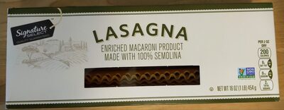 LASAGNA -Enriched Macaroni Product Made with 100% Semolina