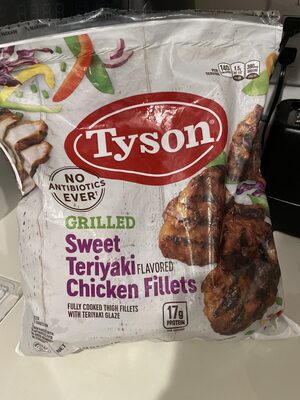 Grilled sweet teriyaki flavored chicken fillets