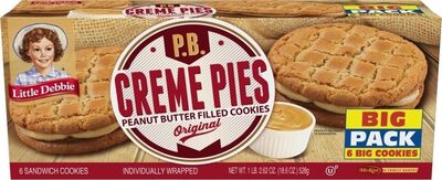 Original creme pies peanut butter filled cookies big