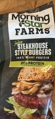 juicy STEAKHOUSE STYLE BURGERS 100% PLANT PROTEIN