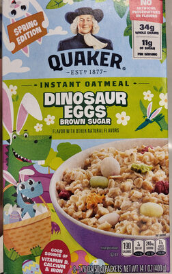 Quaker Dinosaur Eggs Brown Sugar Instant Oatmeal