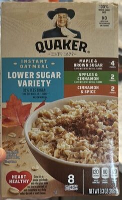 INSTANT OATMEAL LOWER SUGAR VARIETY