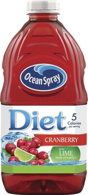 Diet cranberry juice drink with lime