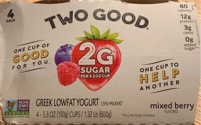 Two Good Mixed Berry Yogurt-Cultured Ultra-Filtered Milk
