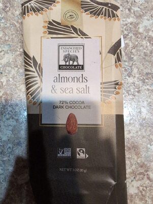 Almonds & Sea Salt 72% Cocoa Dark Chocolate Bar