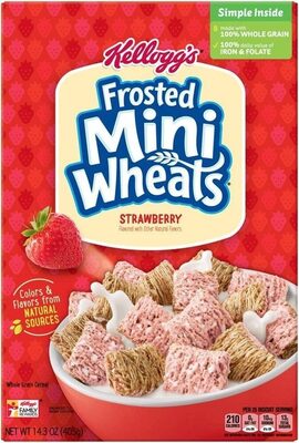 Frosted mini wheals strawberry whole grain cereal