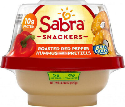 Roasted red pepper hummus snacker