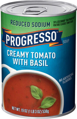 Creamy tomato soup with basil