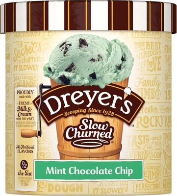 Slow churned mint chocolate chip light ice cream