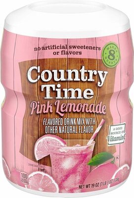Country time pink lemonade flavor drink mix of canisters