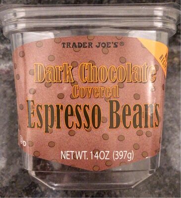 Dark chocolate covered espresso beans