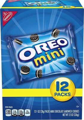 Mini chocolate sandwich cookies snack packs