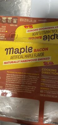 maple BACON ARTIFICIAL MAPLE FLAVOR NATURALLY HARDWOOD SMOKED