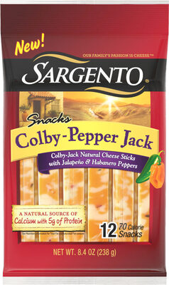 Colby jack natural cheese sticks with jalapeno