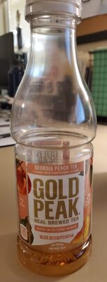 Peach flavored iced tea drink