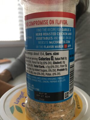 Salt free garlic & herb seasoning