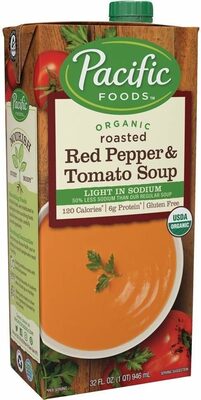 Organic creamy roasted red pepper tomato soup