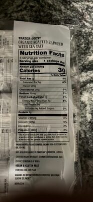 ORGANIC ROASTED SEAWEED WITH SEA SALT