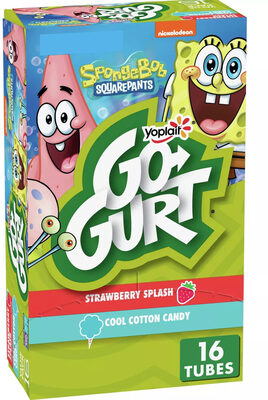 Go-Gurt SpongeBob SquarePants Strawberry and Cotton Candy Yogurt Tubes