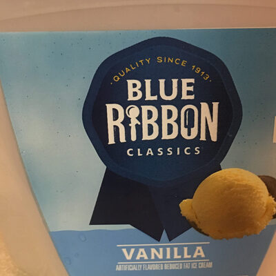 Vanilla flavored reduced fat ice cream, vanilla