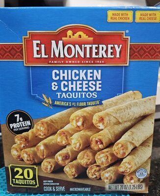 Frozen chicken and cheese taquitos