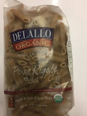Penne rigate no. 36, 100% whole wheat pasta