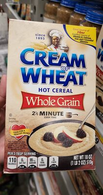Cream of wheat, whole grain hot cereal