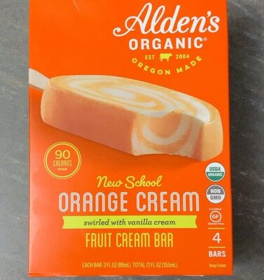 Alden's organic orange cream fruit bar