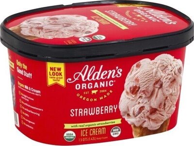 Alden's organic strawberry ice cream