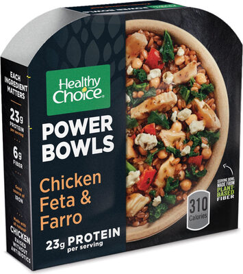 Chicken feta & farro power bowls