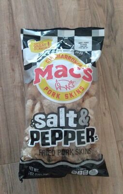 Mac's chicharrones pork skin salt and pepper fried pork skins