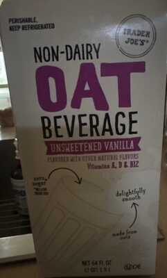 Non-Dairy Oat Beverage Unsweetened Vanilla
