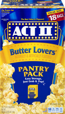 Butter lovers pantry microwave popcorn