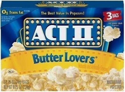 Butter lovers microwave popcorn boxes