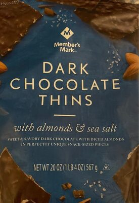 Dark chocolate thins with almonds & sea salt