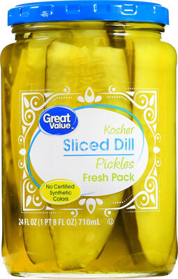 Kosher sliced dill pickles