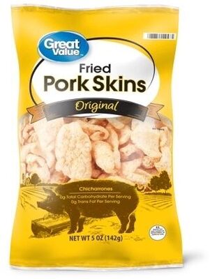 Original fried pork skins chicharrones, original
