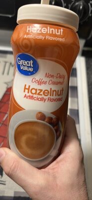 Non-Dairy Coffee Creamer Hazelnut Artificially Flavored