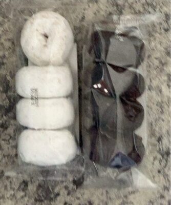 Frosted chocolate and powdered sugar donut variety