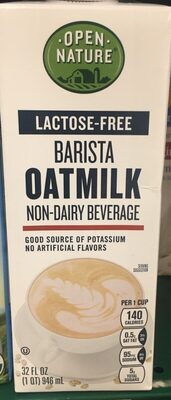 Lactose free barista oatmilk non dairy beverage