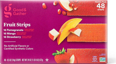 Pomegranate, Mango and Strawberry Fruit Strips