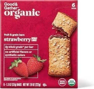 Organic strawberry fruit & grain bars